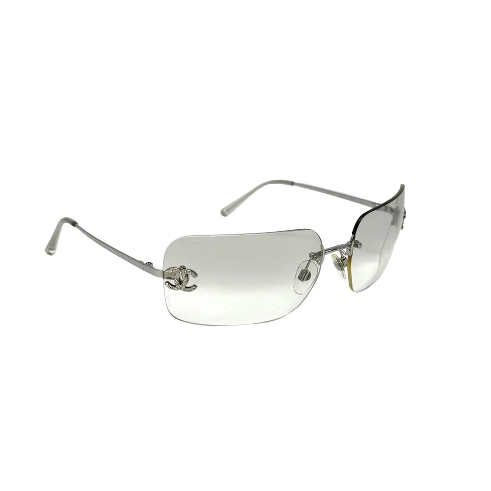 CHANEL Silver Rimless Eyewear